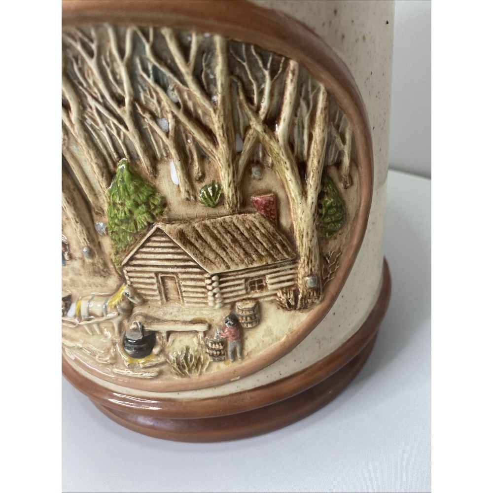 Vintage Hershey Molds 1979 Cookie Jar / Canister, 3D Winter Scene  With Lid Rare - Picture 4 of 11